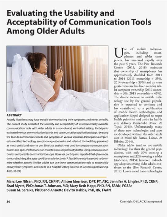 Evaluating the Usability and Acceptability of Communication Tools Among Older Adults