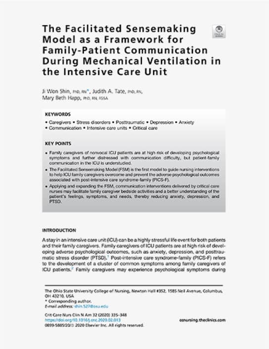 The Facilitated Sensemaking Model as a Framework for Family-Patient Communication During Mechanical Ventilation in the Intensive Care Unit